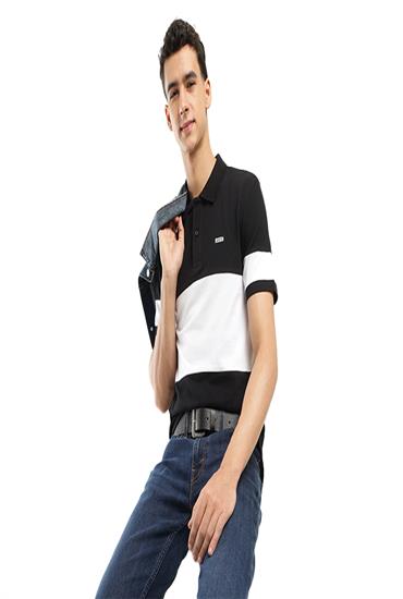 COLOR BLOCK POLO 01-STANDARD BLACK